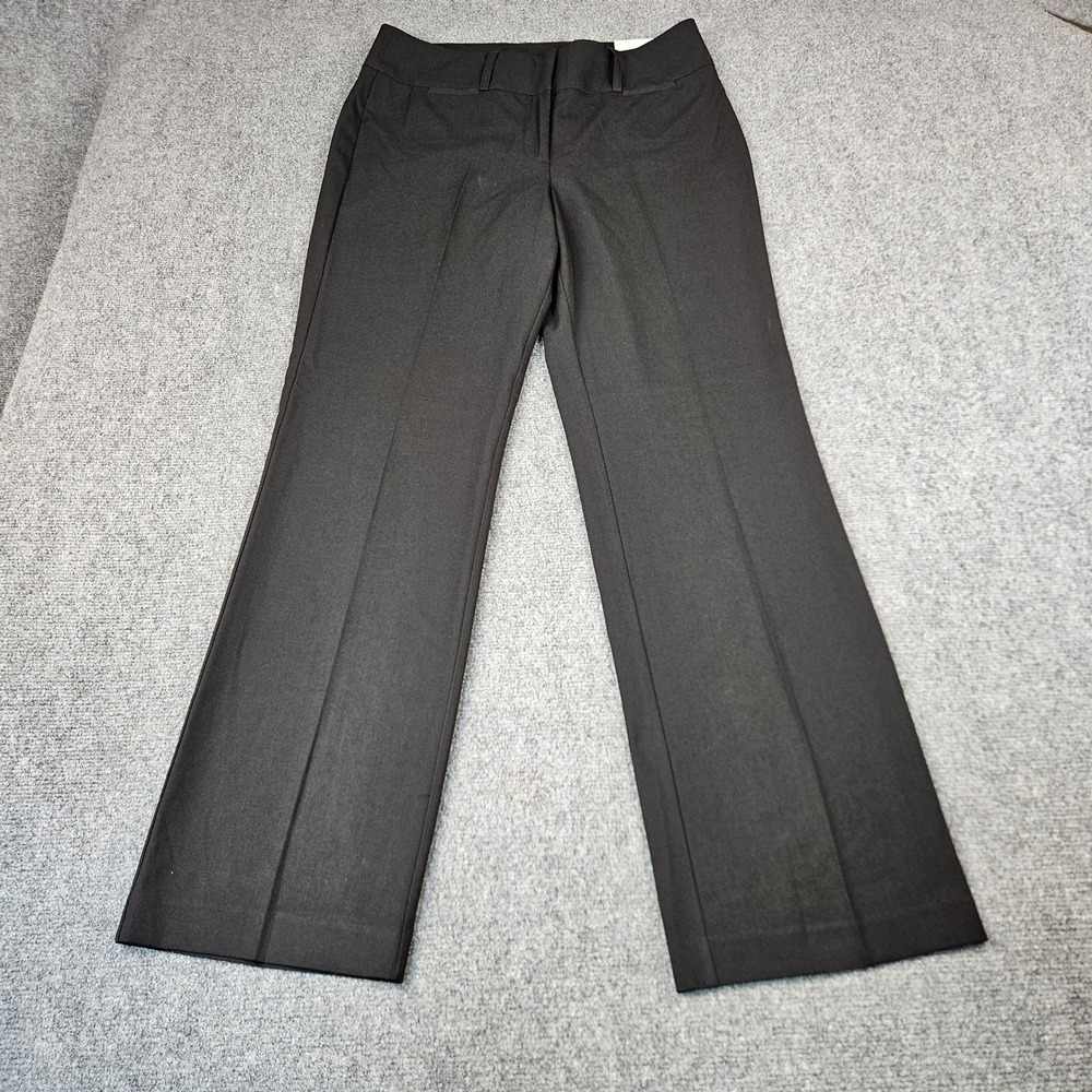 Larry Levine Womens Black Dress Pants Missy Average Fit Size 10 Straight Leg NEW